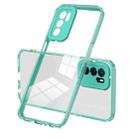 For OPPO A16 / A16s 3 in 1 Clear TPU Color PC Frame Phone Case(Light Green) - 1