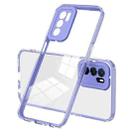 For OPPO A16 / A16s 3 in 1 Clear TPU Color PC Frame Phone Case(Purple) - 1