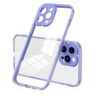 For iPhone 13 Pro 3 in 1 Clear TPU Color PC Frame Phone Case (Purple) - 1