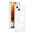 For iPhone 13 3 in 1 Clear TPU Color PC Frame Phone Case(White) - 1