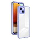 For iPhone 13 3 in 1 Clear TPU Color PC Frame Phone Case(Purple) - 1