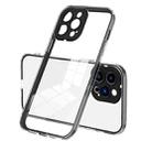 For iPhone 12 Pro Max 3 in 1 Clear TPU Color PC Frame Phone Case(Black) - 1