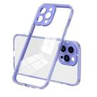 For iPhone 12 Pro Max 3 in 1 Clear TPU Color PC Frame Phone Case(Purple) - 1