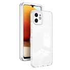 For iPhone 12 3 in 1 Clear TPU Color PC Frame Phone Case(White) - 1