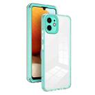 For iPhone 12 3 in 1 Clear TPU Color PC Frame Phone Case(Light Green) - 1