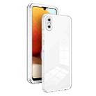 For iPhone X / XS 3 in 1 Clear TPU Color PC Frame Phone Case(White) - 1