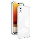 For iPhone XR 3 in 1 Clear TPU Color PC Frame Phone Case(White) - 1