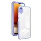 For iPhone XR 3 in 1 Clear TPU Color PC Frame Phone Case(Purple) - 1