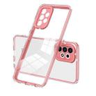 For Samsung Galaxy A52 5G / 4G 3 in 1 Clear TPU Color PC Frame Phone Case(Pink) - 1