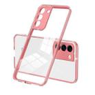For Samsung Galaxy S22+ 5G 3 in 1 Clear TPU Color PC Frame Phone Case(Pink) - 1