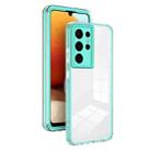 For Samsung Galaxy S22 Ultra 5G 3 in 1 Clear TPU Color PC Frame Phone Case(Light Green) - 1