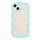 For iPhone 13 Candy Color Wave TPU Clear PC Phone Case(Blue) - 1