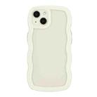 For iPhone 13 Candy Color Wave TPU Clear PC Phone Case(White) - 1
