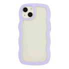 For iPhone 13 Candy Color Wave TPU Clear PC Phone Case(Purple) - 1