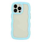 For iPhone 13 Pro Max Candy Color Wave TPU Clear PC Phone Case (Blue) - 1