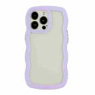 For iPhone 13 Pro Max Candy Color Wave TPU Clear PC Phone Case (Purple) - 1