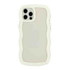 For iPhone 12 / 12 Pro Candy Color Wave TPU Clear PC Phone Case(White) - 1