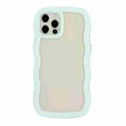 For iPhone 12 / 12 Pro Candy Color Wave TPU Clear PC Phone Case(Green) - 1