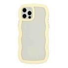 For iPhone 12 / 12 Pro Candy Color Wave TPU Clear PC Phone Case(Yellow) - 1