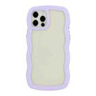 For iPhone 12 Pro Max Candy Color Wave TPU Clear PC Phone Case(Purple) - 1