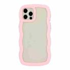 For iPhone 12 Pro Max Candy Color Wave TPU Clear PC Phone Case(Pink) - 1