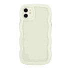 For iPhone 11 Candy Color Wave TPU Clear PC Phone Case (White) - 1