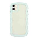 For iPhone 11 Candy Color Wave TPU Clear PC Phone Case (Green) - 1