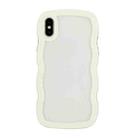 For iPhone X / XS Candy Color Wave TPU Clear PC Phone Case(White) - 1