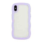 For iPhone X / XS Candy Color Wave TPU Clear PC Phone Case(Purple) - 1