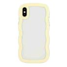 For iPhone X / XS Candy Color Wave TPU Clear PC Phone Case(Yellow) - 1