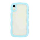 For iPhone XR Candy Color Wave TPU Clear PC Phone Case(Blue) - 1