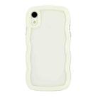 For iPhone XR Candy Color Wave TPU Clear PC Phone Case(White) - 1