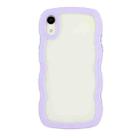 For iPhone XR Candy Color Wave TPU Clear PC Phone Case(Purple) - 1