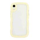 For iPhone XR Candy Color Wave TPU Clear PC Phone Case(Yellow) - 1