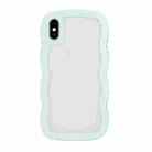 For iPhone XS Max Candy Color Wave TPU Clear PC Phone Case(Green) - 1