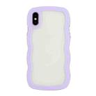 For iPhone XS Max Candy Color Wave TPU Clear PC Phone Case(Purple) - 1