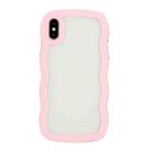 For iPhone XS Max Candy Color Wave TPU Clear PC Phone Case(Pink) - 1