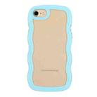 For iPhone SE 2022 / SE 2020 / 8 / 7 Candy Color Wave TPU Clear PC Phone Case(Blue) - 1