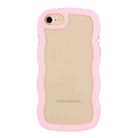 For iPhone SE 2022 / SE 2020 / 8 / 7 Candy Color Wave TPU Clear PC Phone Case(Pink) - 1