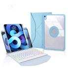 Z098BS Pen Slot Backlight Bluetooth Keyboard Leather Tablet Case For iPad Air 10.9 2022/2020(Sky Blue) - 1