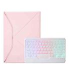 Z102BS Pen Slot Backlight Bluetooth Keyboard Leather Tablet Case For iPad 10.2 2021/2020/2019(Pink) - 2