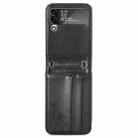 For Samsung Galaxy Z Flip4 5G Diagonal Lanyard Embossed Card Phone Case(Black) - 1