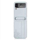For Samsung Galaxy Z Flip4 5G Diagonal Lanyard Embossed Card Phone Case(Grey) - 1