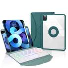 Z11B-AS Pen Slot Touchpad Backlight Bluetooth Keyboard Leather Tablet Case For iPad Pro 11 2021/2020/2018(Green) - 1