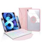Z098B-AS Pen Slot Touchpad Backlight Bluetooth Keyboard Leather Tablet Case For iPad Air 10.9 2022/2020(Pink) - 1