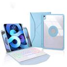 Z098B-AS Pen Slot Touchpad Backlight Bluetooth Keyboard Leather Tablet Case For iPad Air 10.9 2022/2020(Sky Blue) - 1