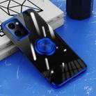 For OPPO Reno7 A Electroplating Ring Holder Transparent Phone Case(Blue) - 1