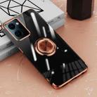 For OPPO Reno7 A Electroplating Ring Holder Transparent Phone Case(Rose Gold) - 1