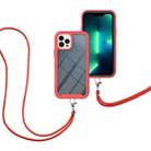 Starry Sky Solid Color Series Shockproof PC + TPU Phone Case with Neck Strap For iPhone 14 Pro Max(Red) - 2