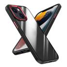 For iPhone 14 Four-corner Shockproof TPU + PC Phone Case (Black Red) - 1